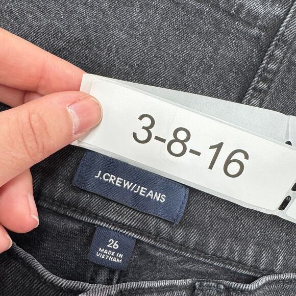 J.Crew Skirt Womens 26 Black Denim Raw‎ Hem Pencil Mini Cotton - Picture 4 of 8